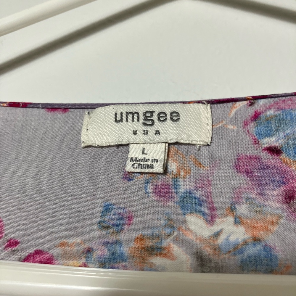 Umgee kimono Duster Sz Large Purple Floral Boho Festival Beach Tassels‎ Open - Picture 3 of 8